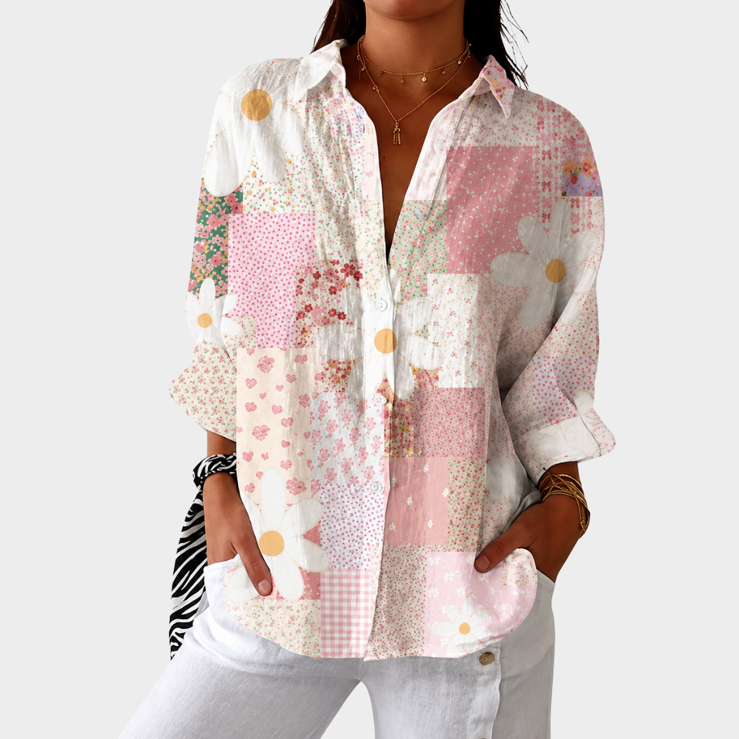 RILEY | LEICHTE UND FARBENFROHE BLUSE MIT DRUCK