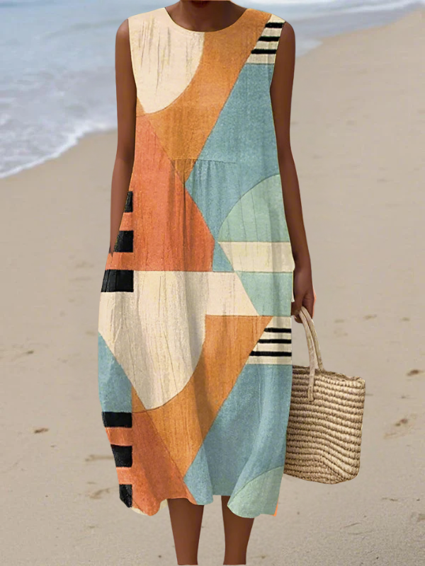 IRIS | GEOMETRISCHES MIDI-KLEID