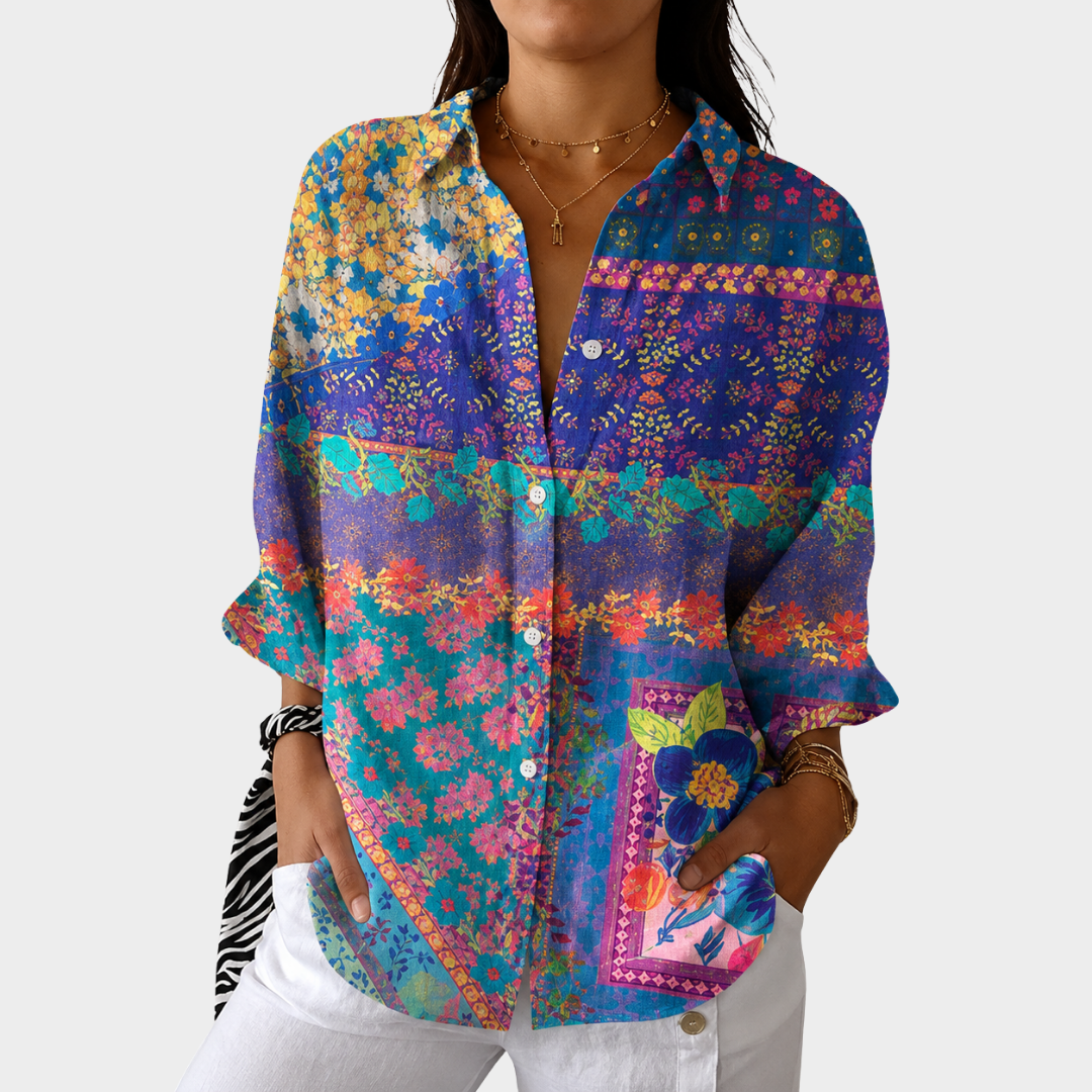 HANNAH | LEICHTE UND FARBENFROHE BLUSE MIT PRINT