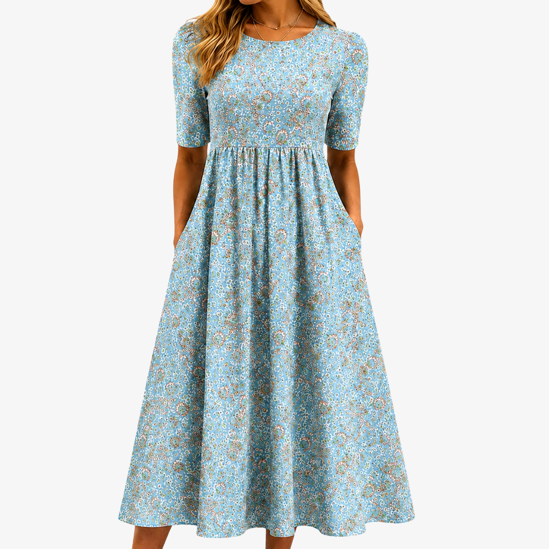 POPPY | SEASIDE MOSAIC MAXI-KLEID MIT TASCHEN