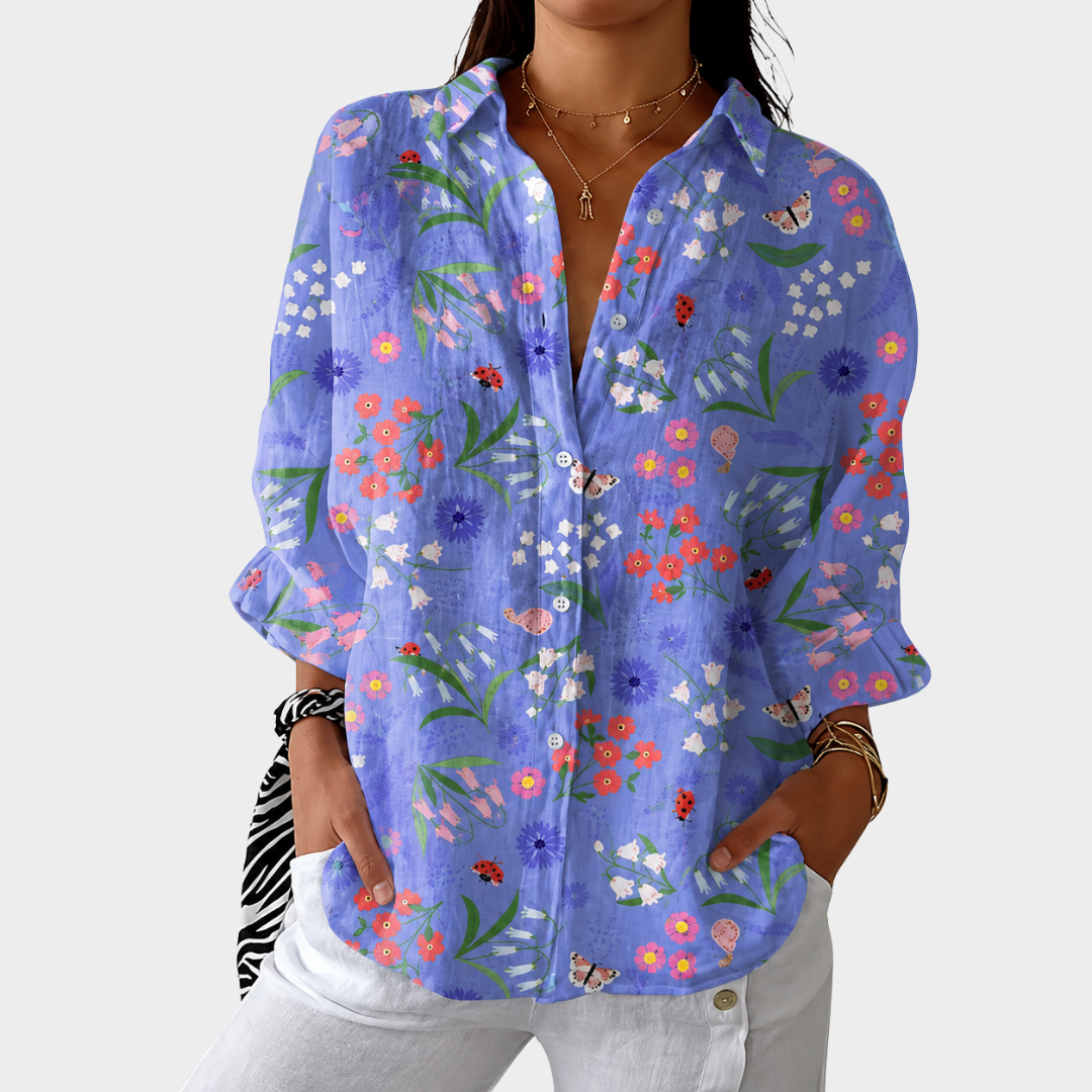 BELLA | LEICHTE UND FARBENFROHE BLUSE MIT DRUCK