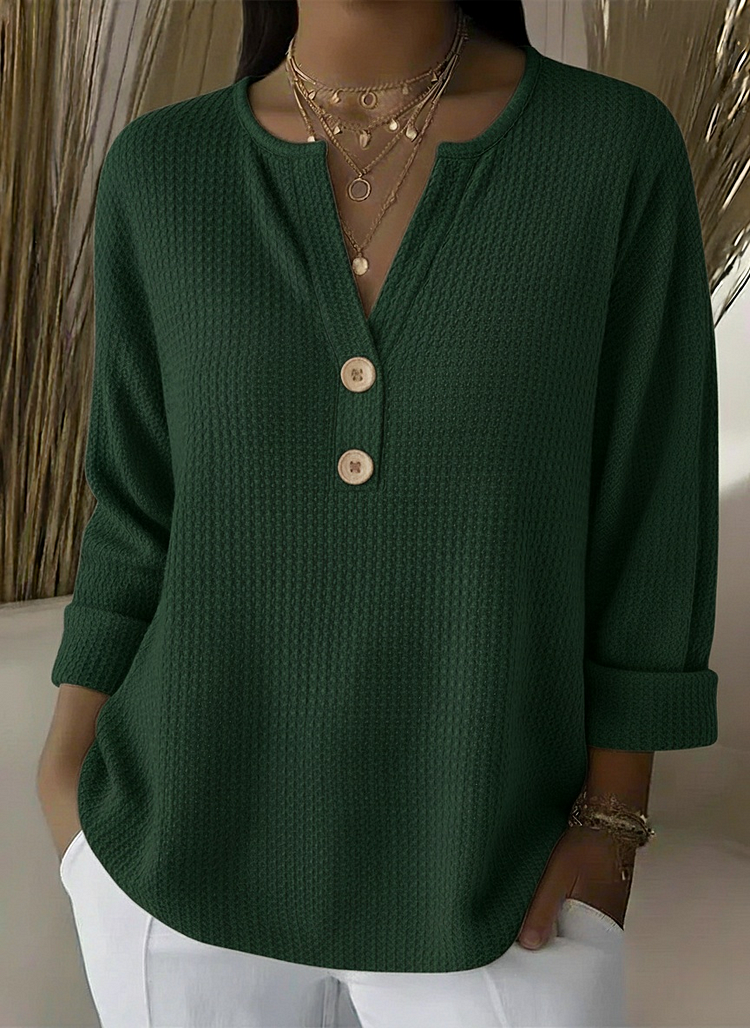 LUCINDA | HENLEY-OBERTEIL MIT KNOPFLEISTE