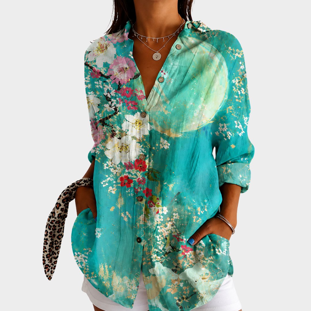 MACKENZIE | COASTAL BLOOM MOONLIGHT BLUSE