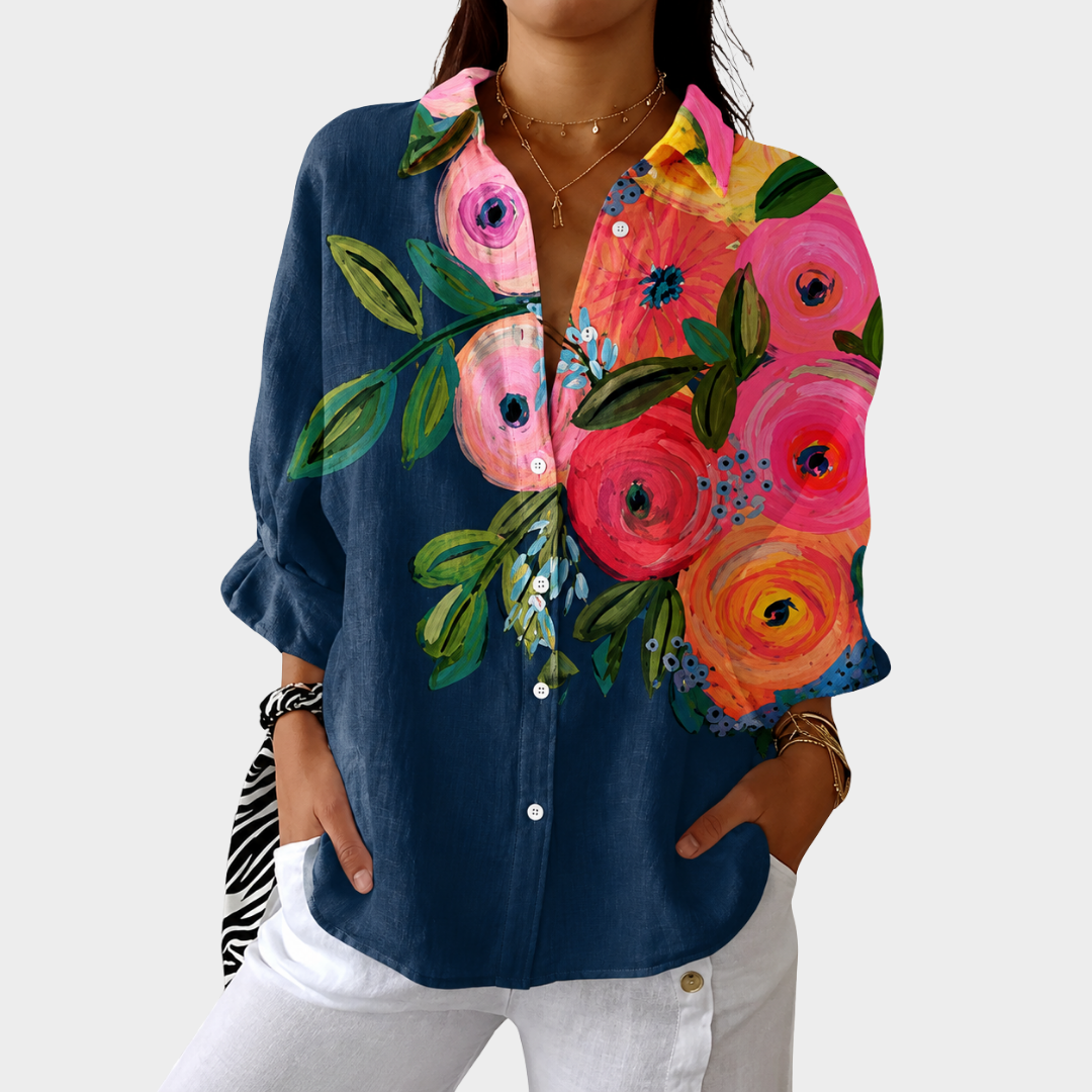 NATALIE | LEICHTE UND FARBENFROHE BLUSE MIT DRUCK