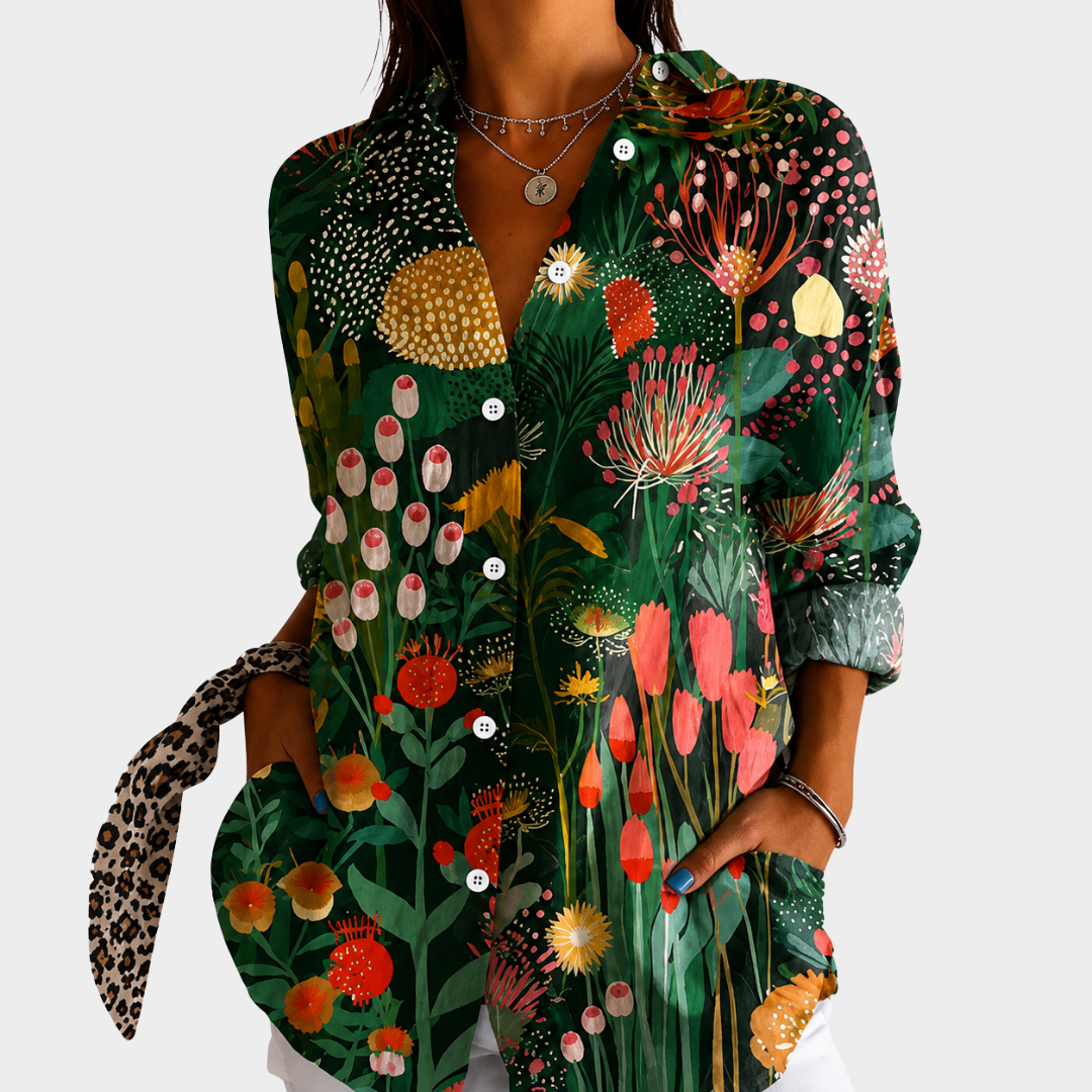 PRESLEY | MIDNIGHT GARDEN STATEMENT-BLUSE