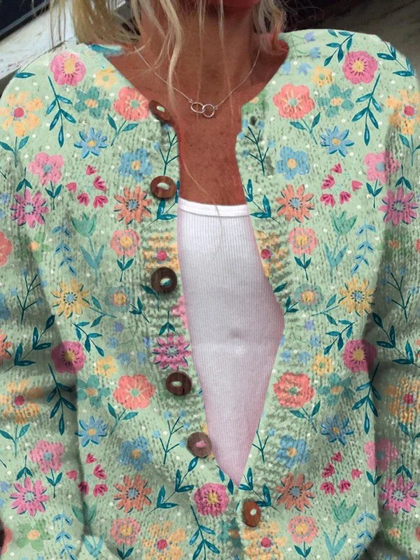 FOXFIELD | VINTAGE BLUMEN-STRICKJACKE