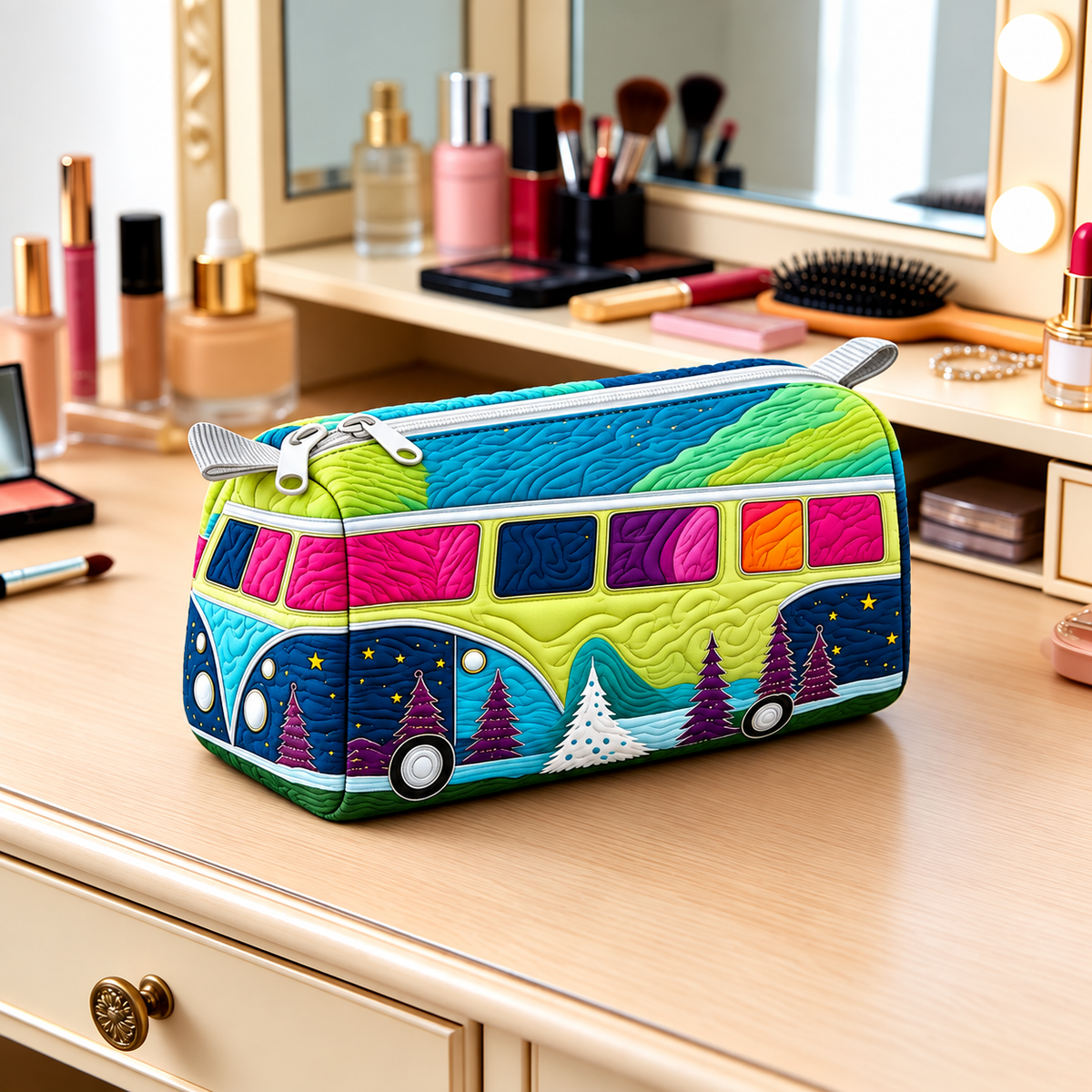 AURORAVAN | FARBENFROHE WINTER-CAMPER-KULTURTASCHE