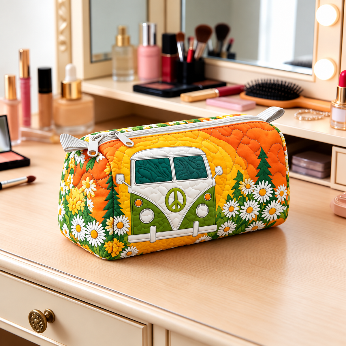 DAISYROAM | KOSMETIKTASCHE "SUNSET FLORAL" CAMPER