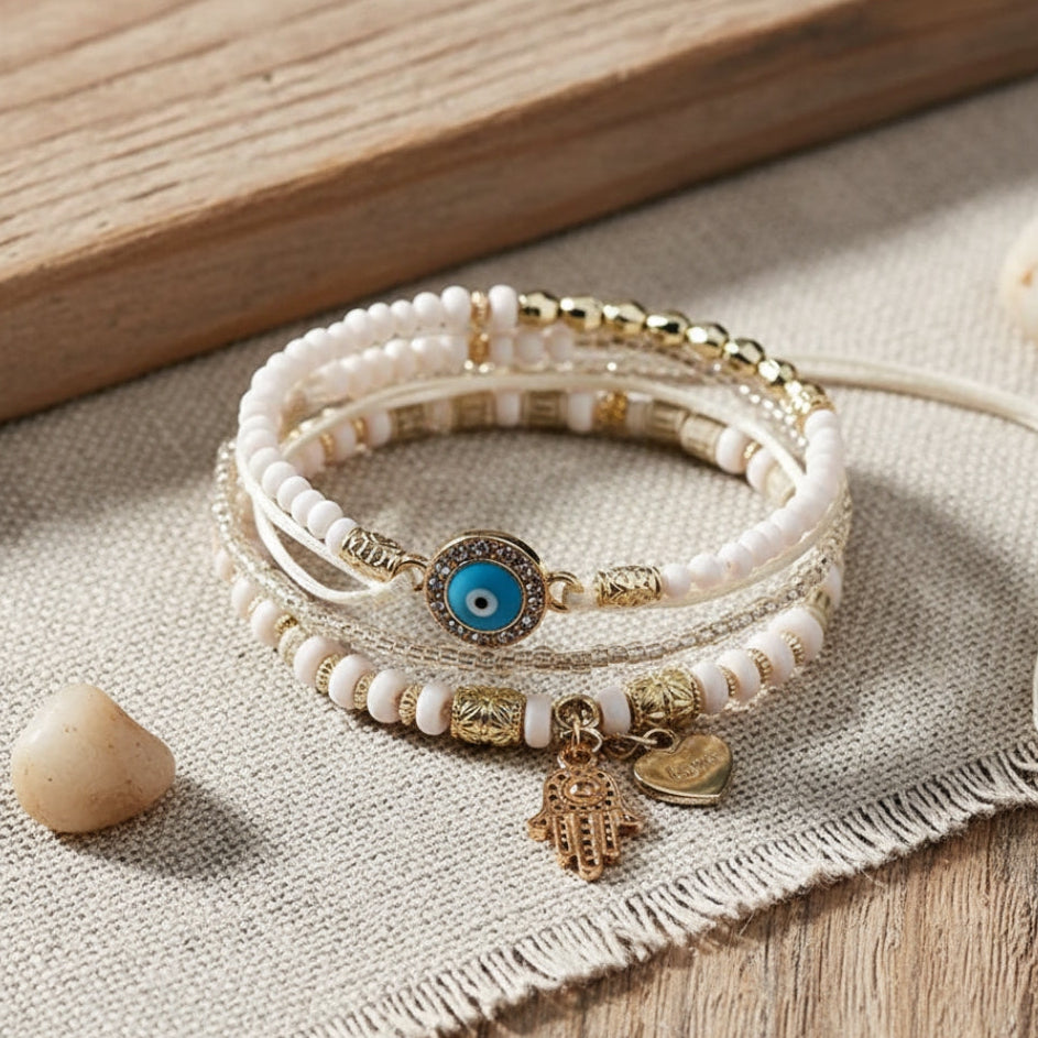 AMARA | ELEGANTES GOLD-HAMSA-ARMBAND-SET
