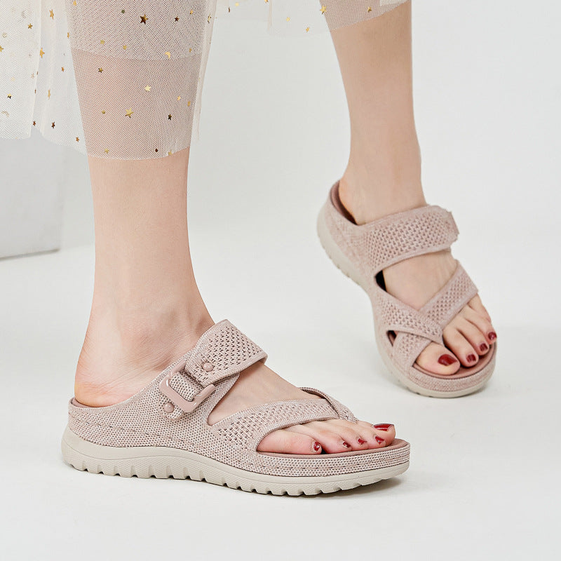 CHLOE | ORTHOPÄDISCHE STRICK-SANDALEN MIT ZEHENSCHLAUFE