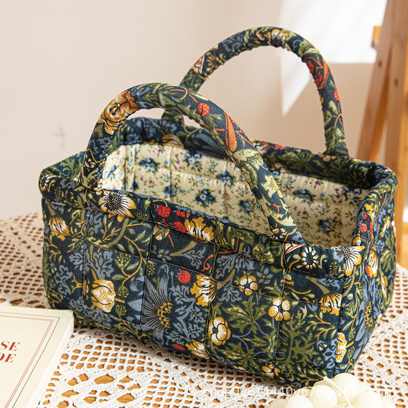 WILLOWROVE | VINTAGE BOTANICAL GESTEPPTER AUFBEWAHRUNGSKORB