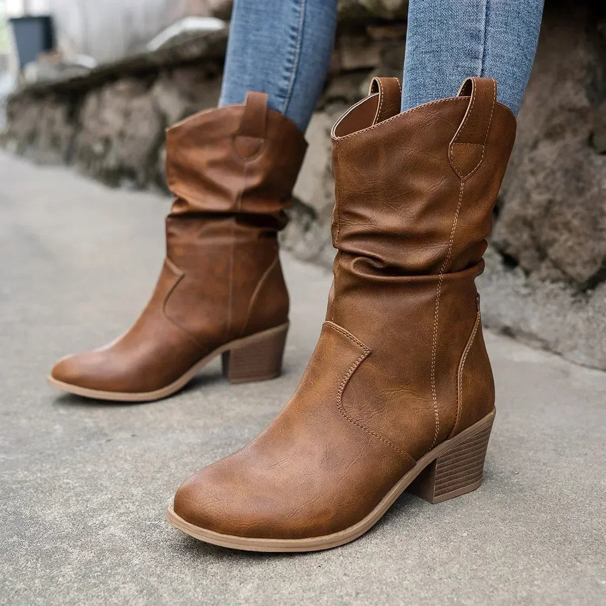 BETHANY | WESTERN-STIEFELETTEN IN LEDEROPTIK