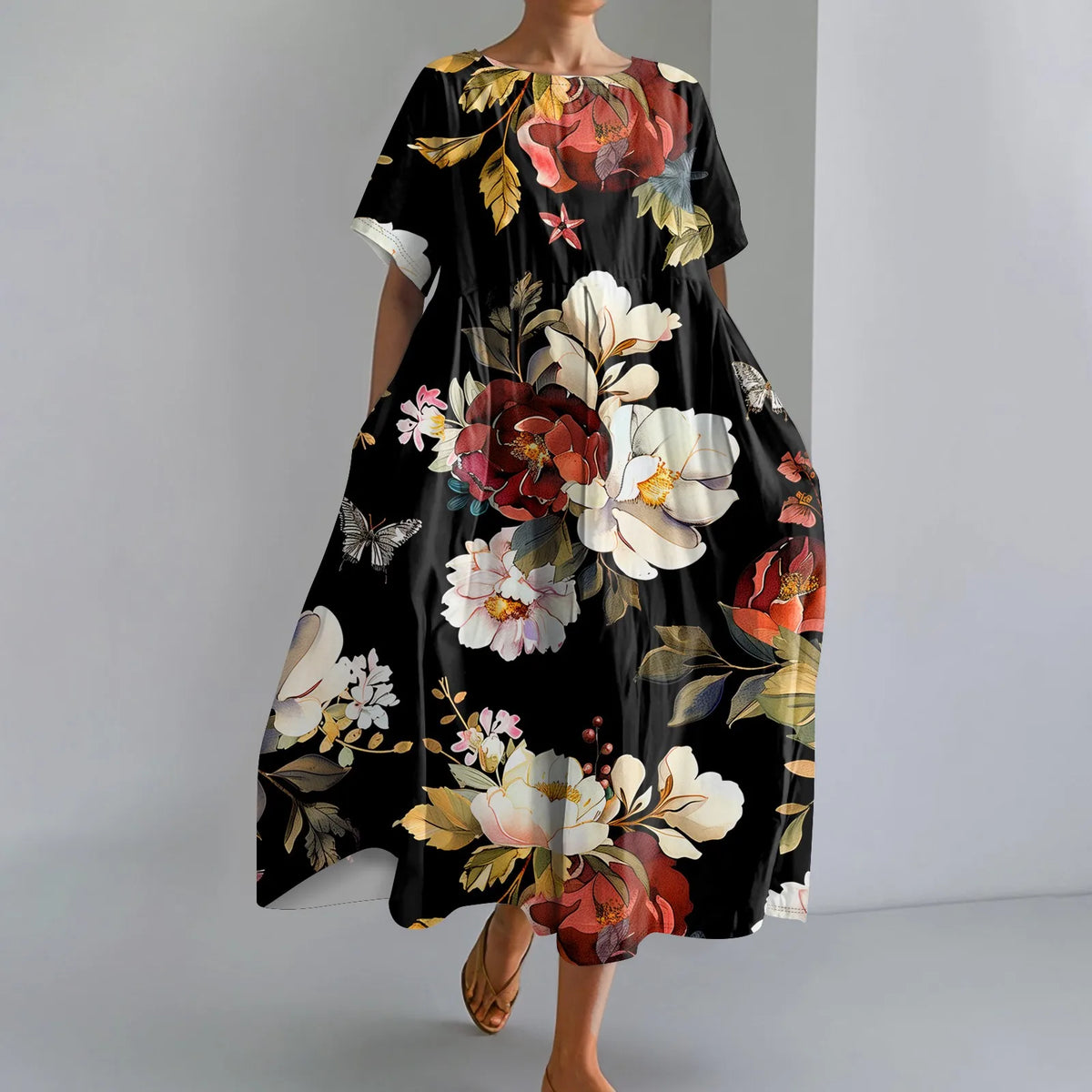JUTTA | LEICHTES MAXIKLEID MIT WUNDERSCHÖNEM BLUMENPRINT