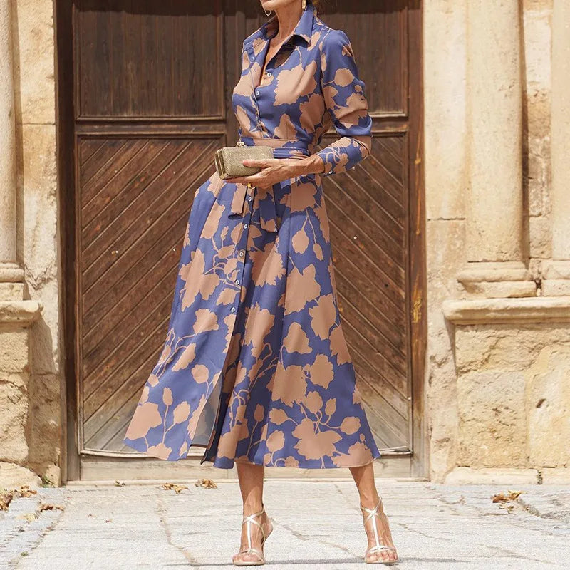 ÉLISE | ELEGANTES LANGES KLEID MIT LANGEN ÄRMELN
