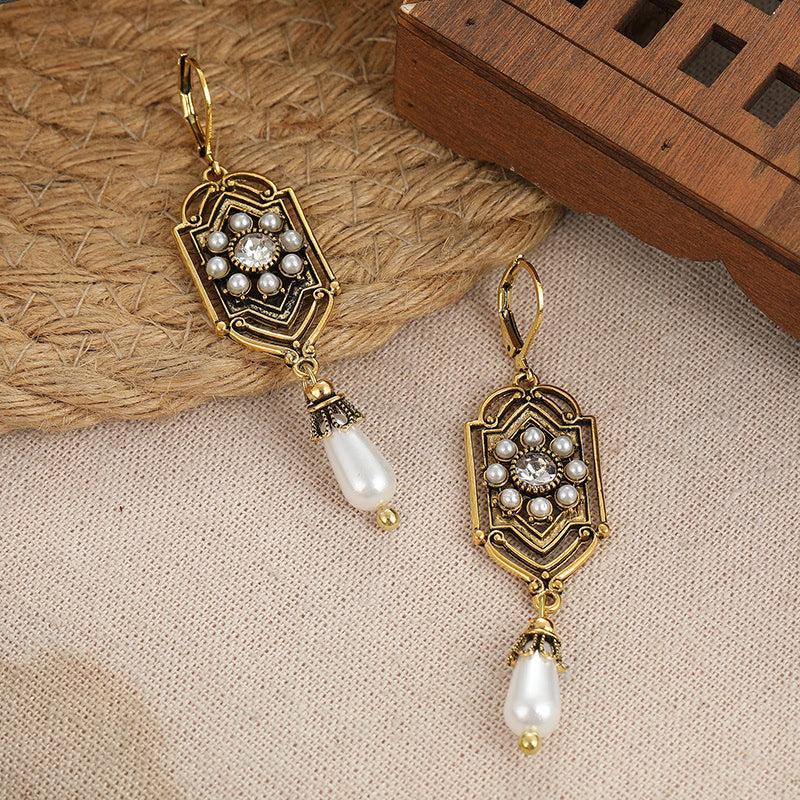 ADELINA | VINTAGE OHRRINGE MIT GOLD-INLAY UND PERLEN