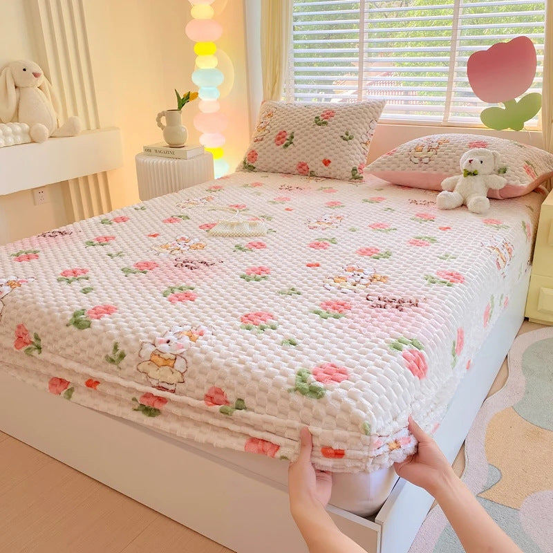 PETALBUNNY | NIEDLICHES BLUMIGES PLÜSCH-BETTWÄSCHESET