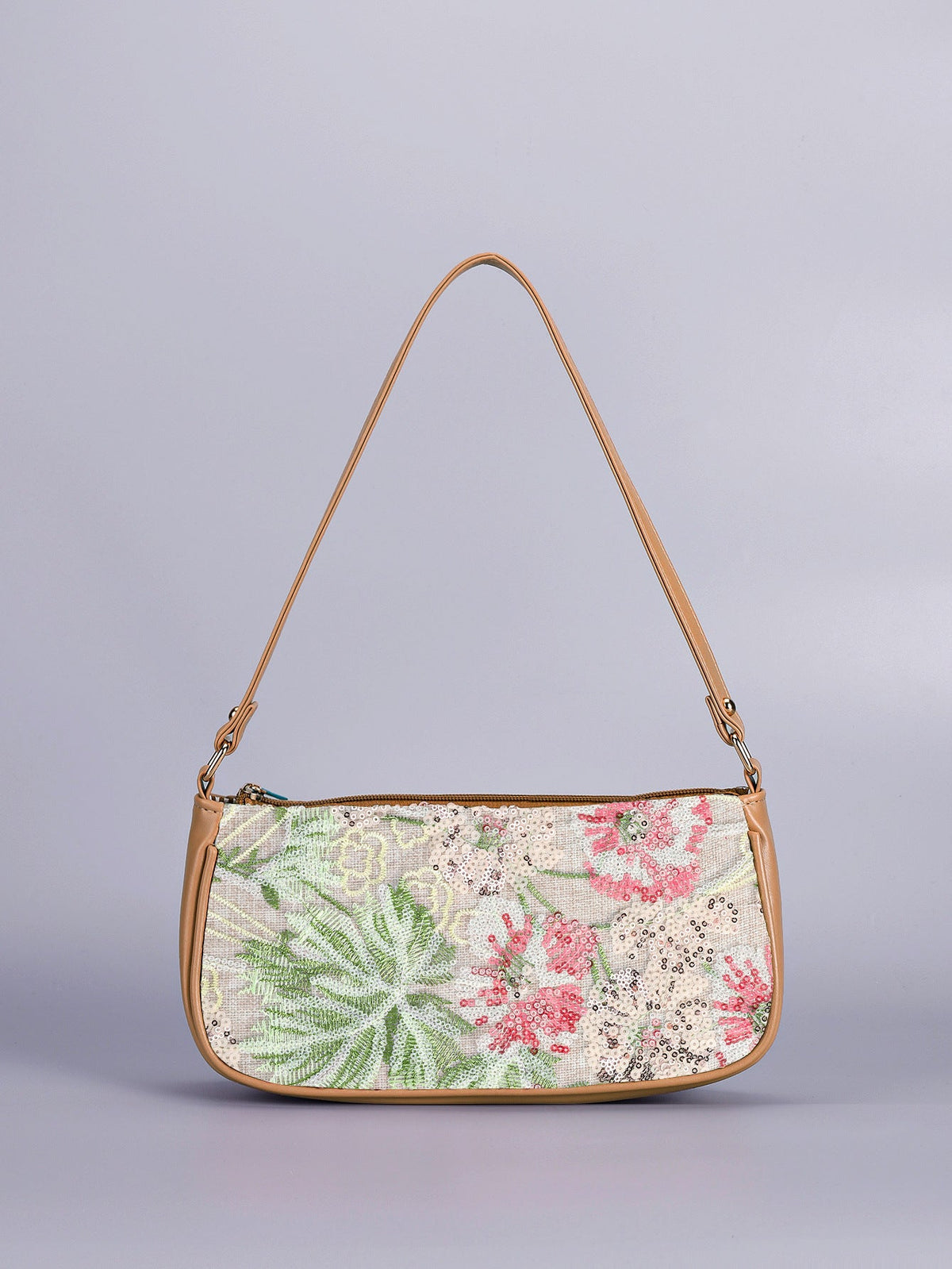 SPRINGBLOOM | ROSAFARBENE SCHULTERTASCHE MIT BLUMENPAILLETTEN
