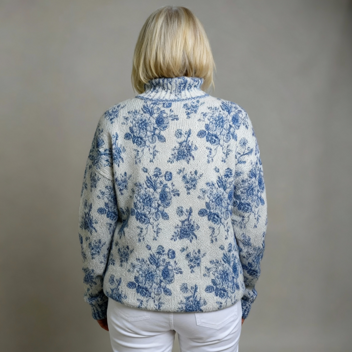 MAISIE | STRICKROLLKRAGENPULLOVER BLUE BLOSSOM