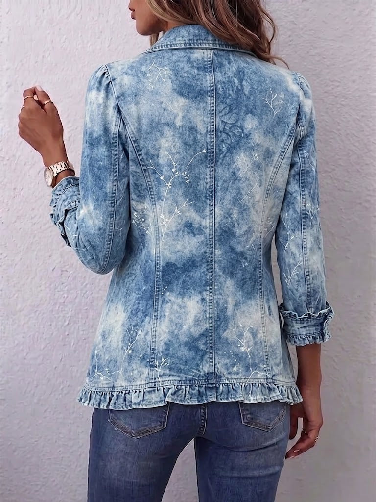 JEMISON | JACKE IM BOHO-STIL MIT VERLAUFS-PRINT, VINTAGE-BOTANIK-MOTIV UND RÜSCHENDETAILS