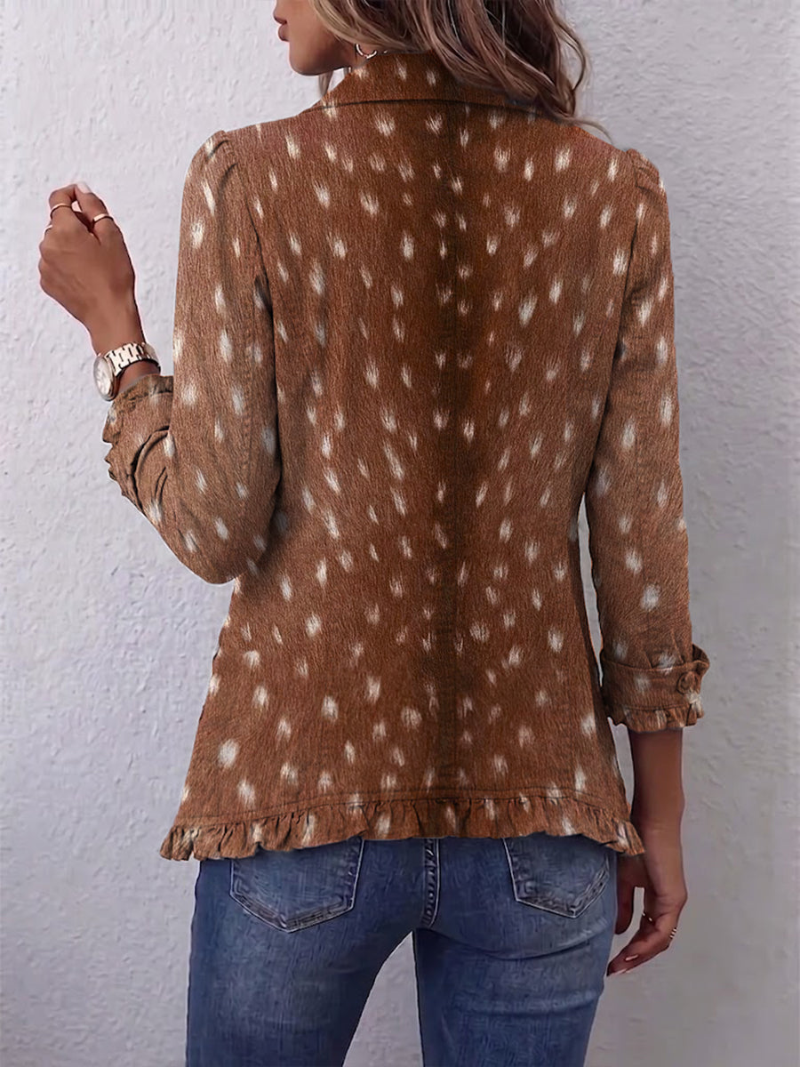 NOLINDA | BOHO-JACKE MIT TIERMUSTER UND RÜSCHEN