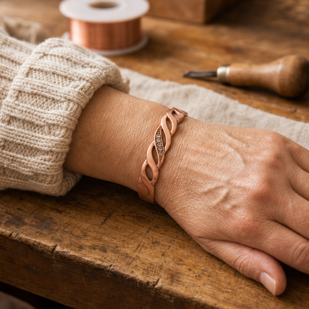 SOPHIE | KUPFERARMBAND MIT NAHT