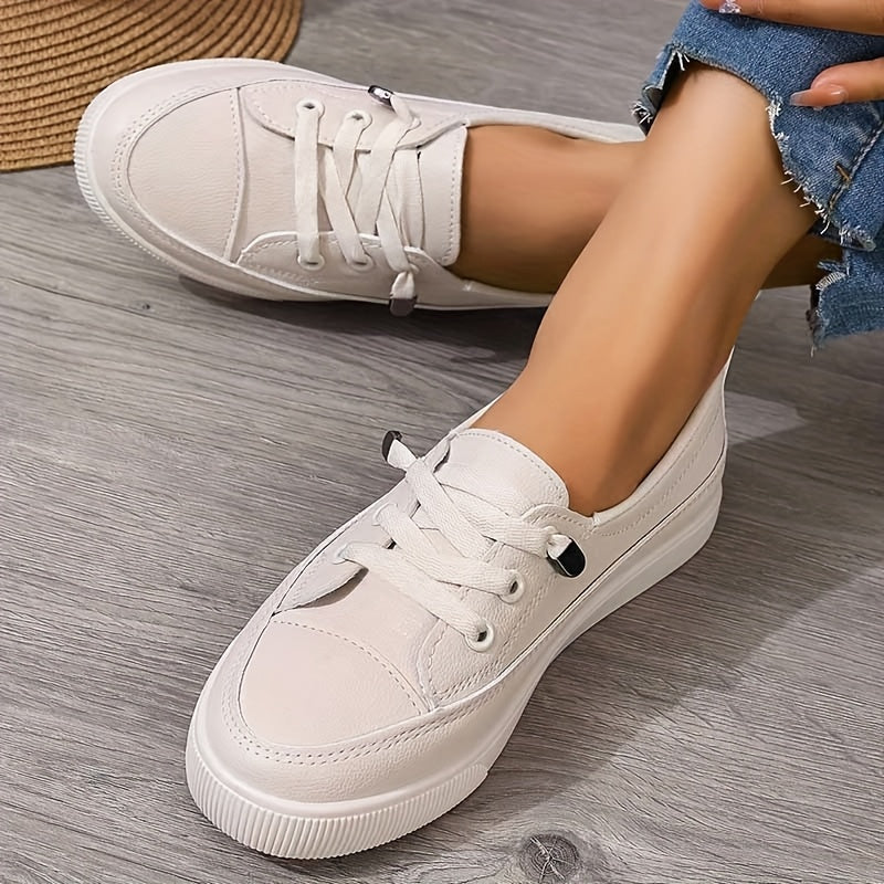 LORNA | ORTHOPÄDISCHE WEISSE SCHNÜR-SLIPPER