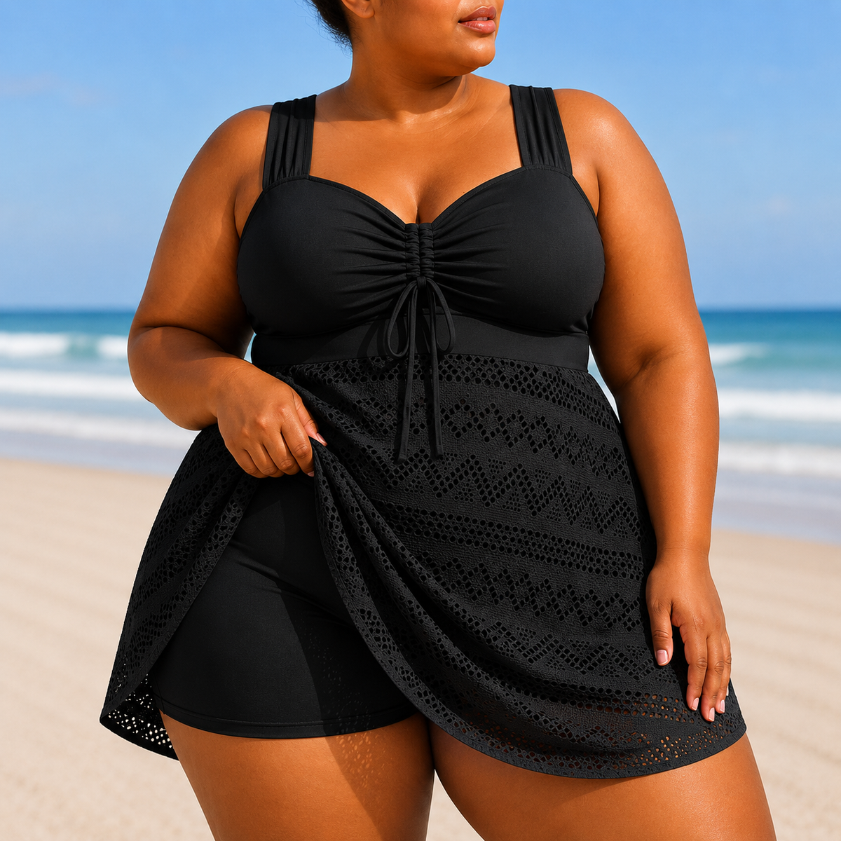 EMILLE | RAFFINIERTES STRAND-SCHWIMM-KLEID IN ÜBERGRÖSSE