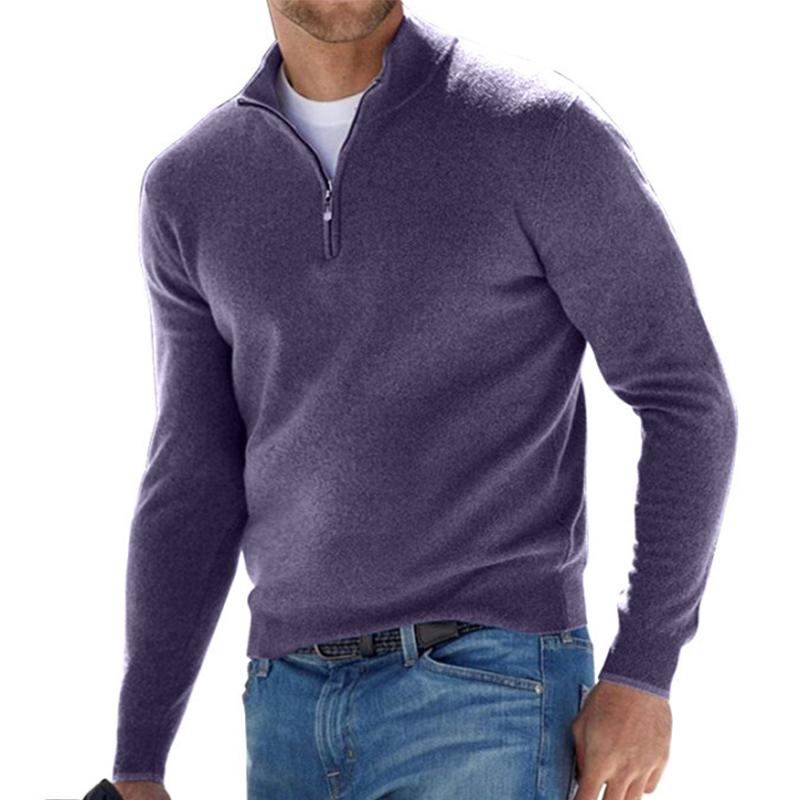 THOMAS | ELEGANDRER HERREN-STRICKPULLOVER MIT REISSVERSCHLUSS