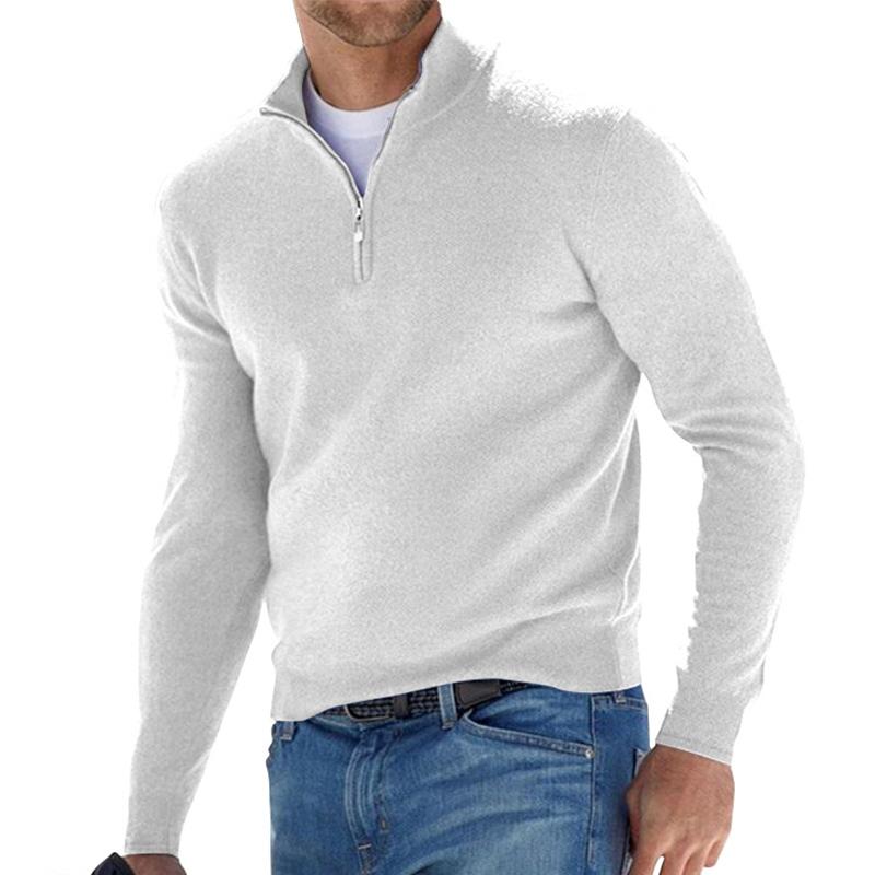 THOMAS | ELEGANDRER HERREN-STRICKPULLOVER MIT REISSVERSCHLUSS