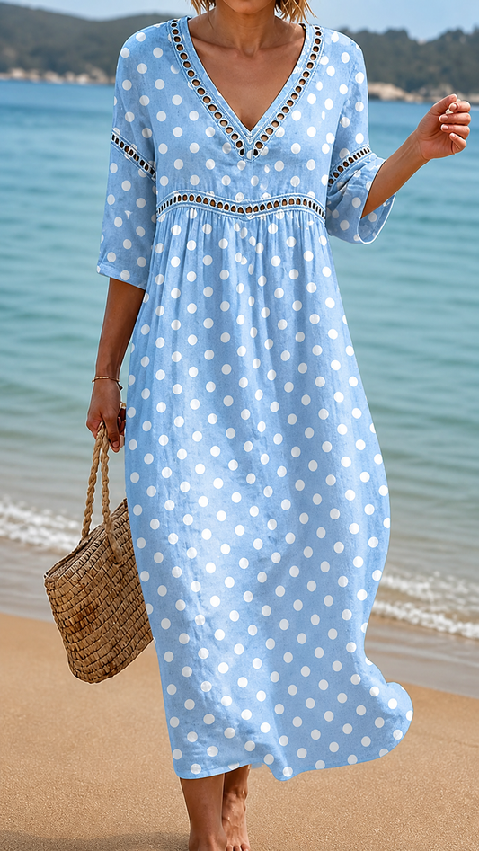 OLIVIA | WEICHES STRANDKLEID MIT PUNKTE-MUSTER