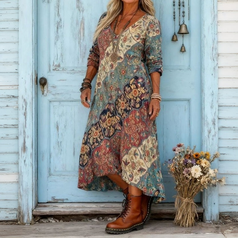 EVELYN | LÄSSIGES LANGARMKLEID IM VINTAGE-STIL