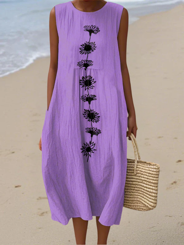 EMMA | VIOLET BLOOM MIDI-KLEID