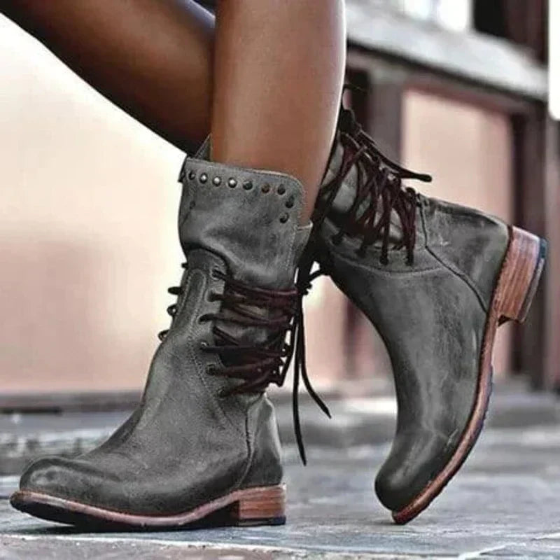 DIANA | WINTER-STIEFELETTEN MIT FLACHEM ABSATZ