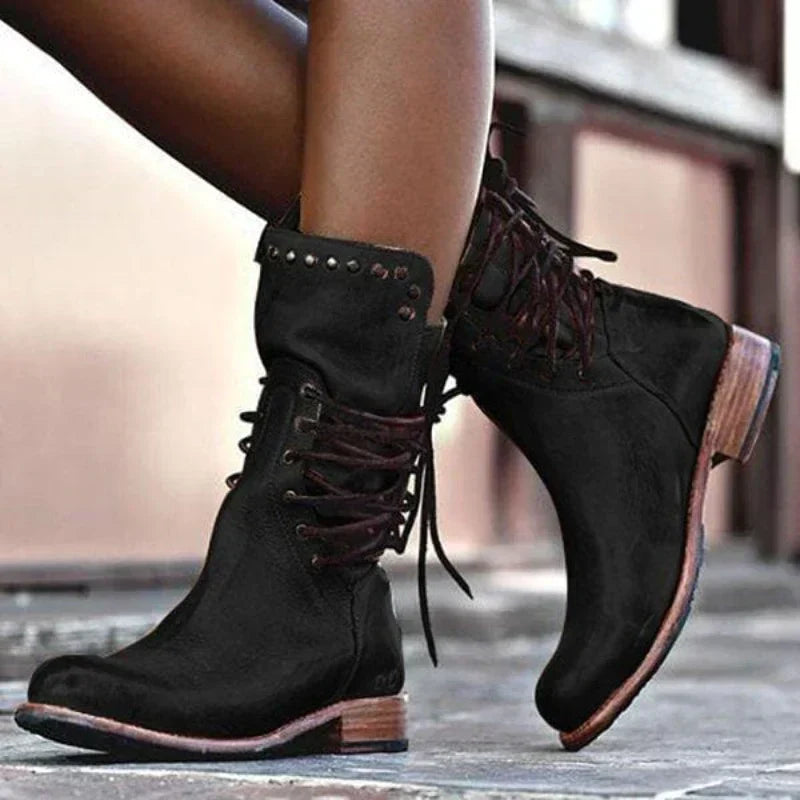 DIANA | WINTER-STIEFELETTEN MIT FLACHEM ABSATZ