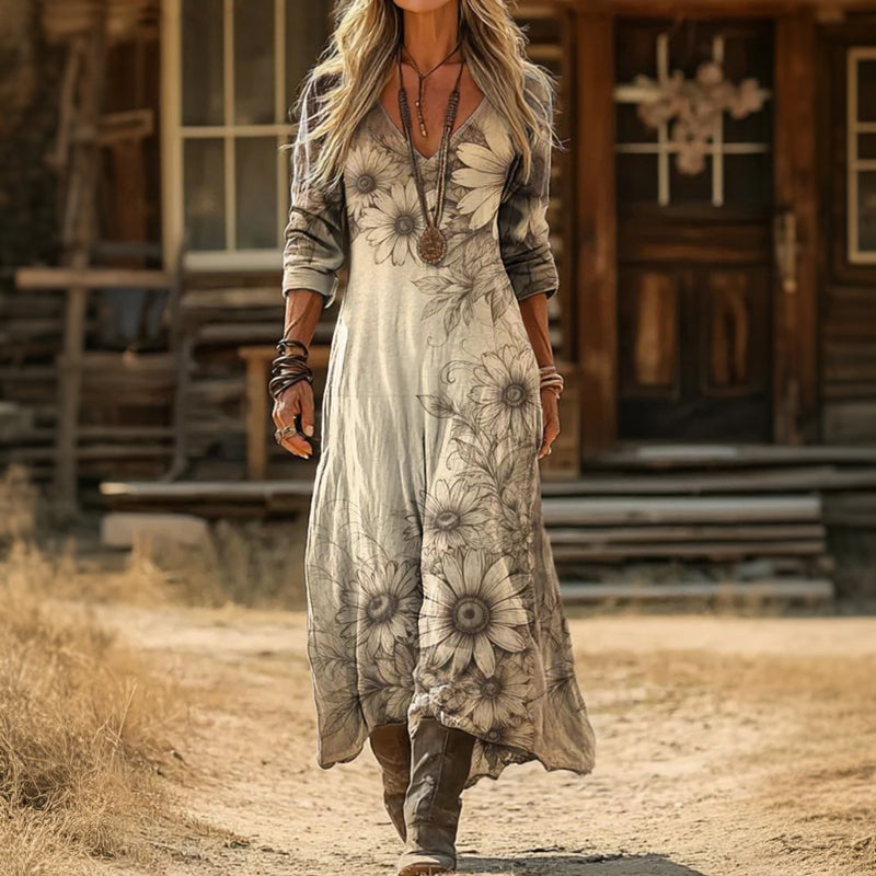 EVELYN | LÄSSIGES LANGARMKLEID IM VINTAGE-STIL