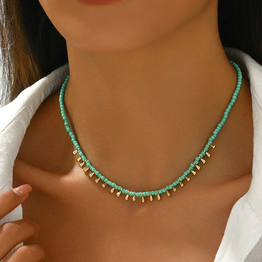 AZURA | MINIMALE KETTE IN TÜRKIS UND GOLD