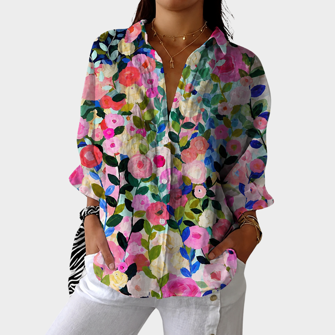 RILEY | LEICHTE UND FARBENFROHE BLUSE MIT PRINT