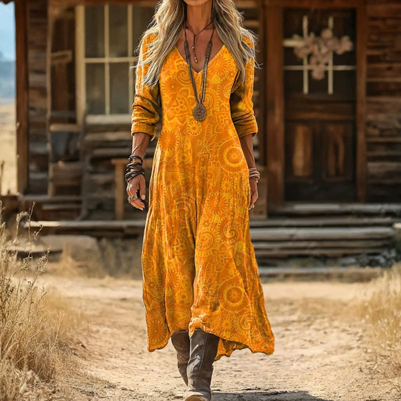 EVELYN | LÄSSIGES LANGARMKLEID IM VINTAGE-STIL