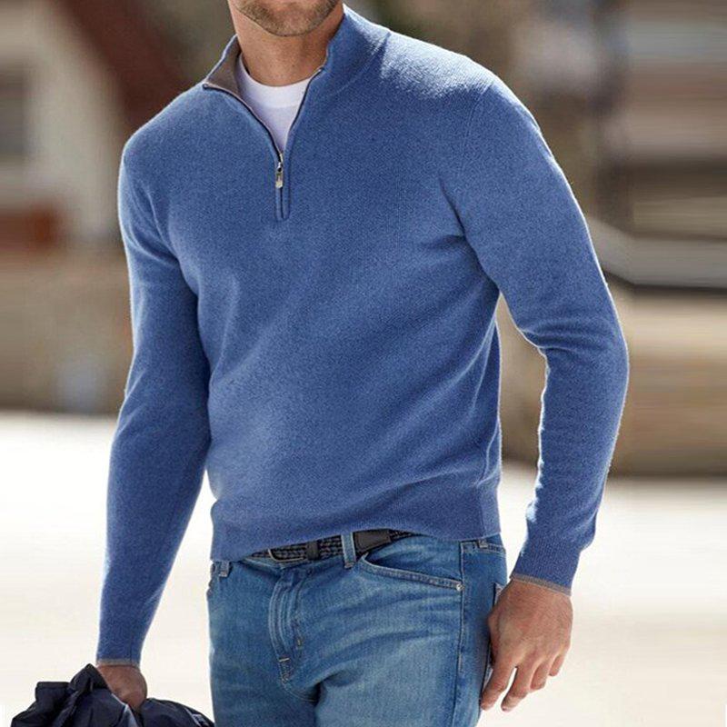 THOMAS | ELEGANDRER HERREN-STRICKPULLOVER MIT REISSVERSCHLUSS