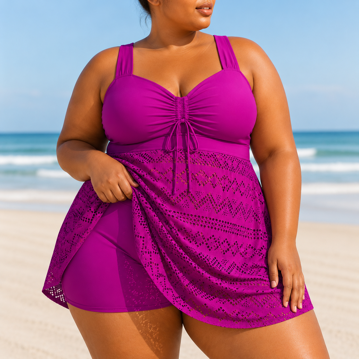 EMILLE | RAFFINIERTES STRAND-SCHWIMM-KLEID IN ÜBERGRÖSSE