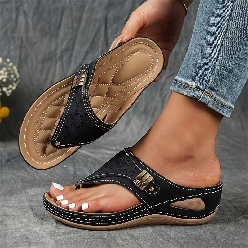 GLENDA | SANDALEN MIT KEILABSATZ-STÜTZE