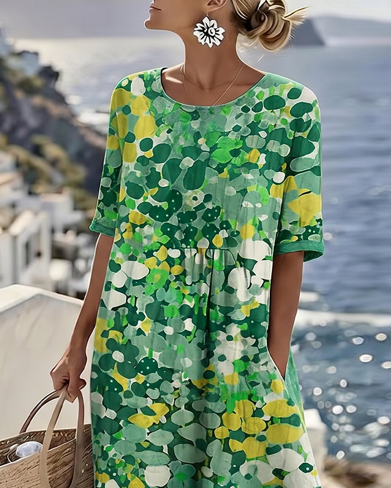 FLEURÉ | LUFTIGES MIDI-KLEID MIT BLUMENPRINT