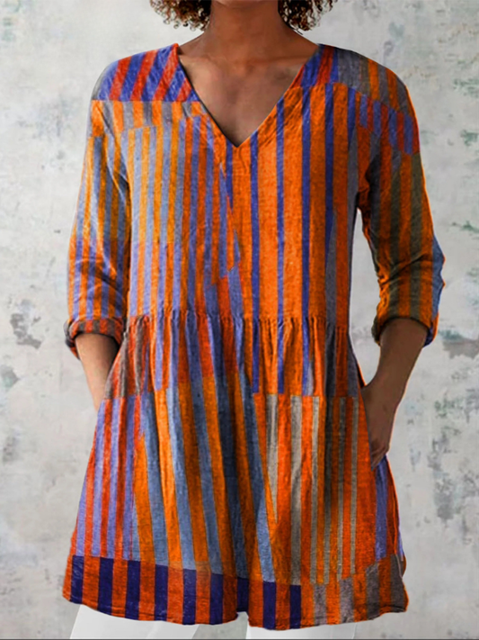 NADIA | LANGE BLUSE MIT V-AUSSCHNITT