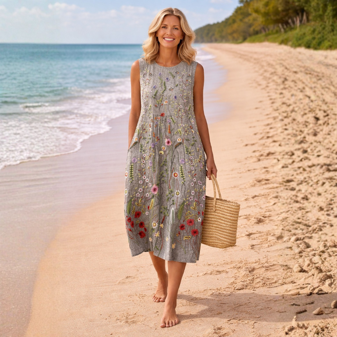 CARA | WILDBLUMEN-MIDI-KLEID