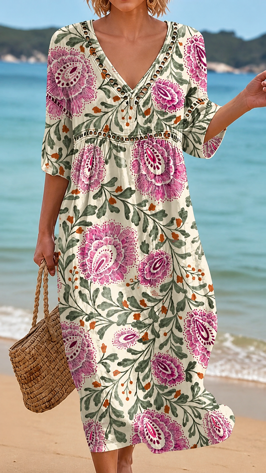 SCARLETT | ELEGANTES FLORALES STRANDKLEID