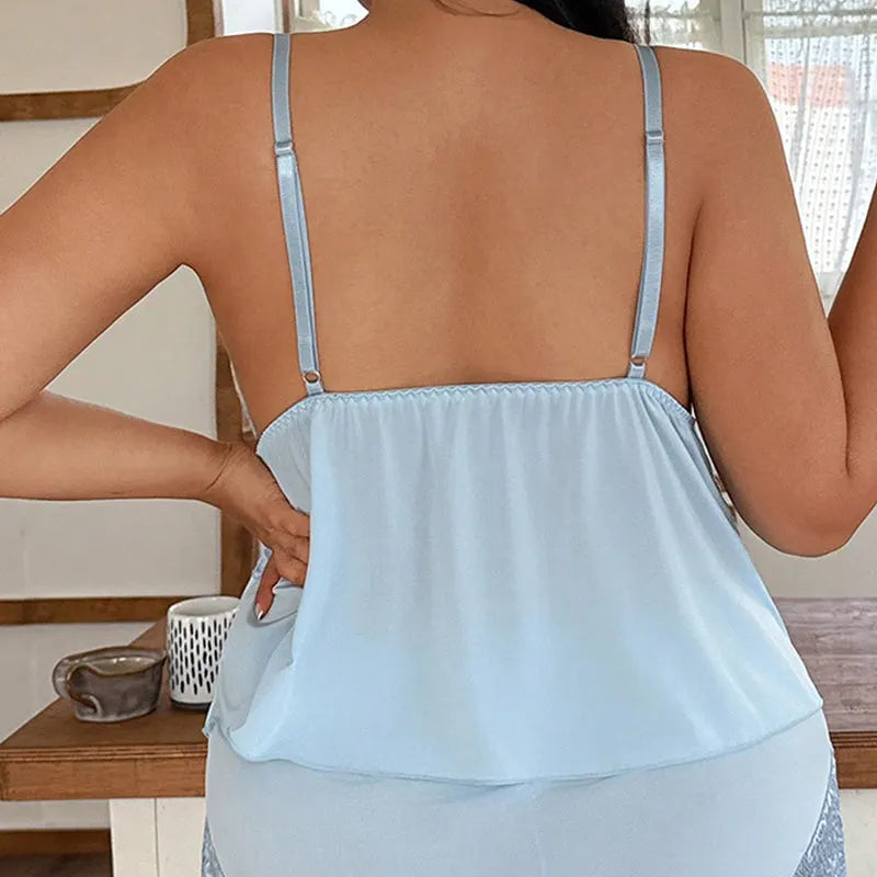 TRUDY | PYJAMA-SET MIT SPITZENBESATZ