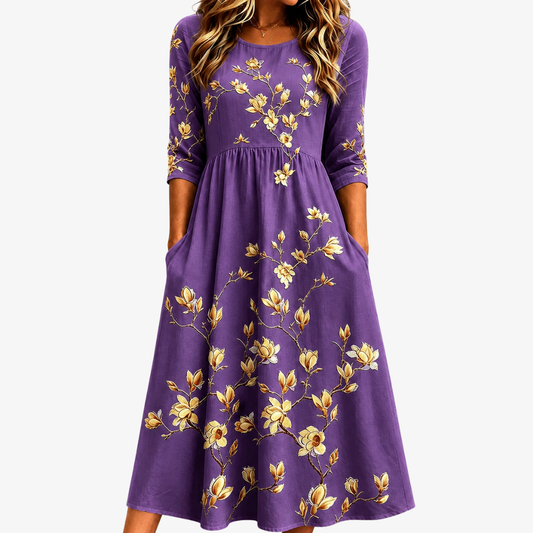 EVELYN | GOLDEN MAGNOLIA CHARM POCKET-MIDIKLEID