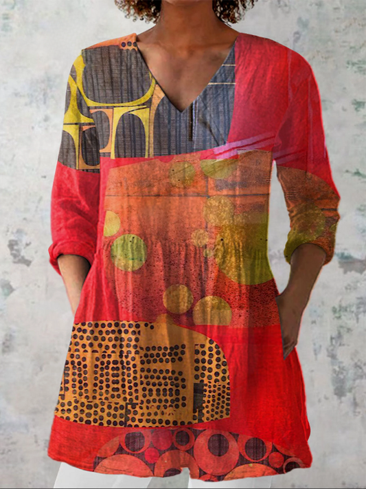 LUCIE | LANGE BLUSE MIT V-AUSSCHNITT