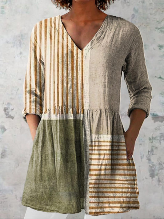 CAMILLE | LANGE BLUSE MIT V-AUSSCHNITT
