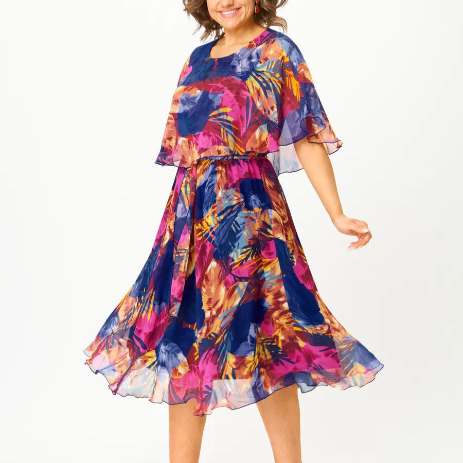 JUDITH | BEQUEMES CHIFFONKLEID IN ÜBERGRÖSSEN